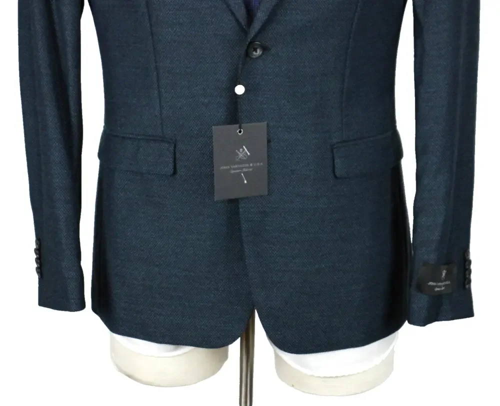 John Varvatos Varick Jacket Mens 40 R Wool Slim Fit Green Blue Check